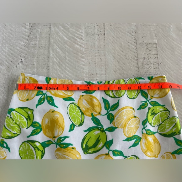 Talbots CLASSIC COTTON A-LINE SKIRT LEMON & LIME Novelty Print Skirt NWT size 2 - Picture 5 of 6